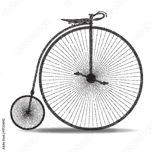 Penny Farthing Dot Silhouette