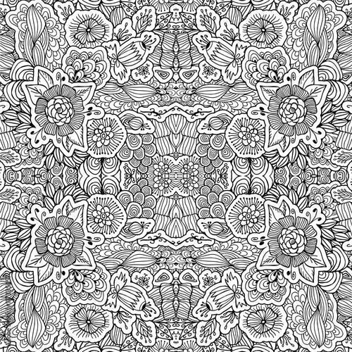 stock vector abstract seamless  pattern. orient floral ornament