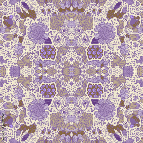 stock vector abstract seamless  pattern. orient floral ornament