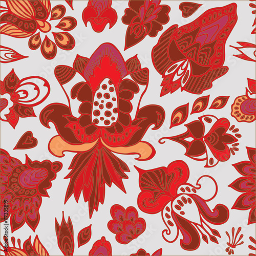 stock vector abstract seamless  pattern. orient floral ornament