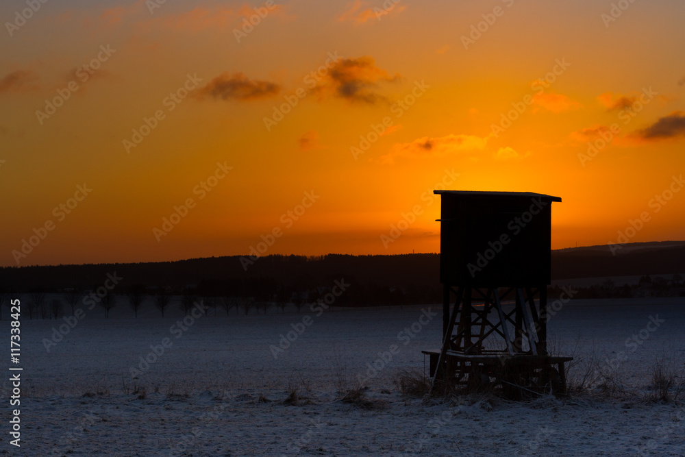 Sonnenuntergang im Winter Harzlandschaft