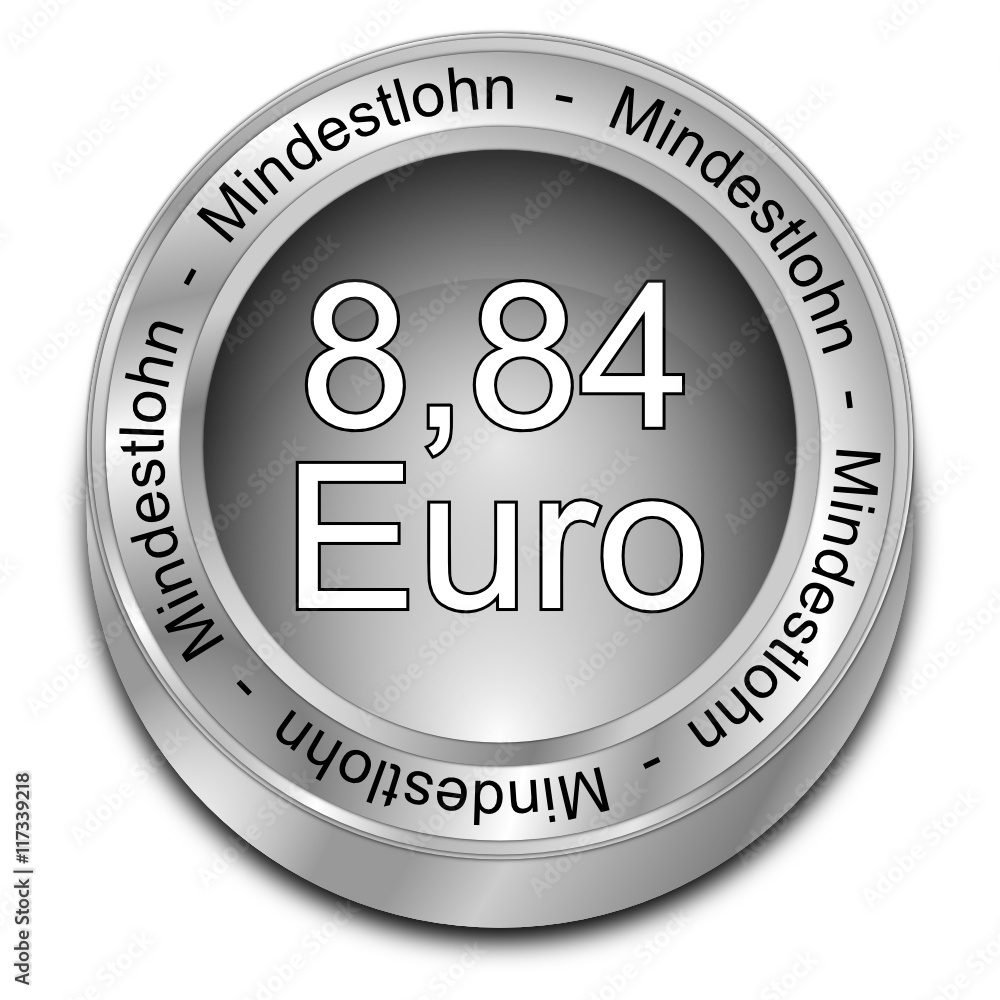 8,84 Euro minimum wage - in german - 3D illustration