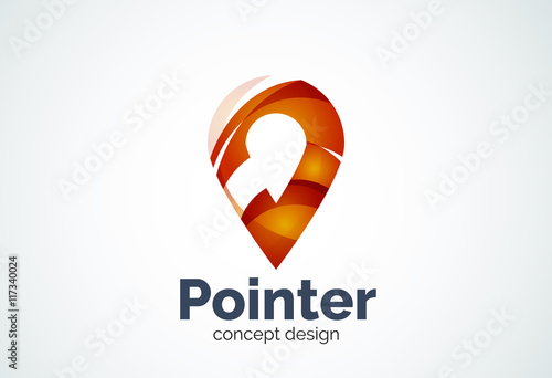 Free Download Abstract business company map tag or locator logo template, navigation pointer concept - GFXLoad