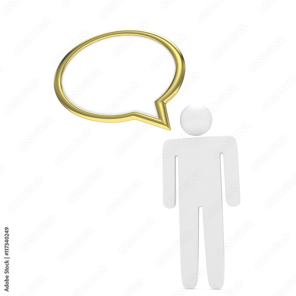 3d man with talk bubbles isolated over a white background. 3d rendering. 3d man with talk bubbles isolated over a white background. 3d rendering.