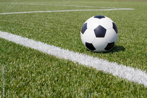 soccer ball on the green field © StockBox