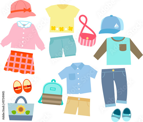 子供服のイラストセット