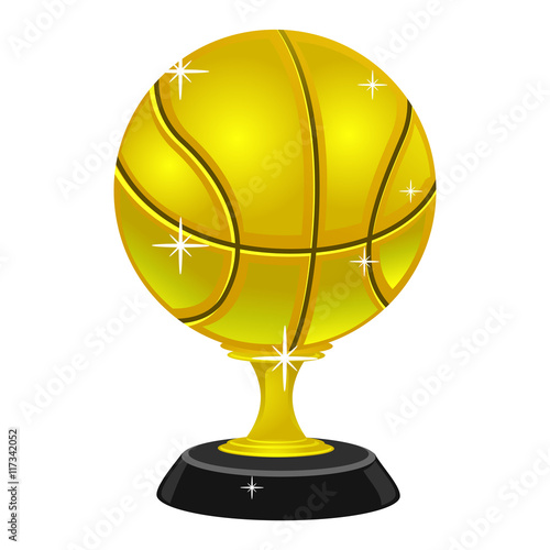 Vector Illustration of Gold Basketball Trophy