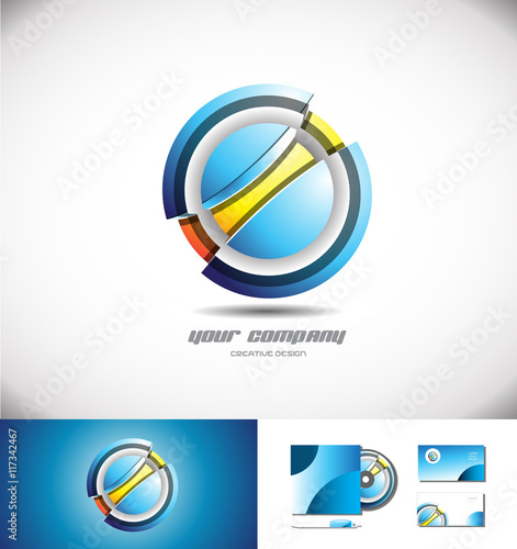 Abstract circle sphere 3d logo icon design