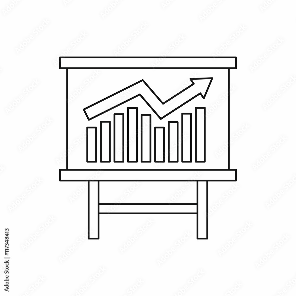 Table with statistics icon in outline style isolated on white background. Information symbol Table with statistics icon in outline style isolated on white background. Information symbol