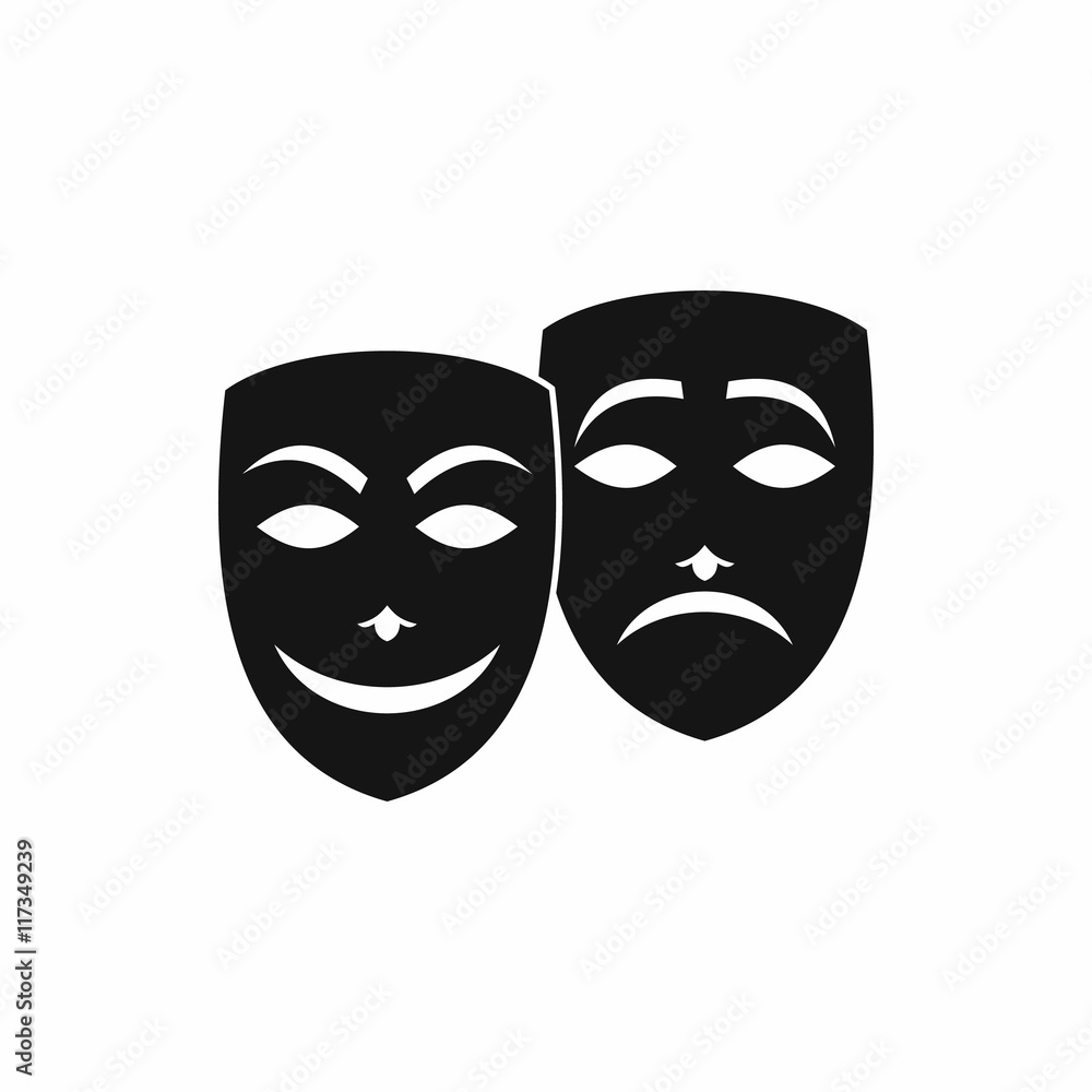 Carnival mask icon in simple style isolated on white background. Festive accessories symbol Carnival mask icon in simple style isolated on white background. Festive accessories symbol