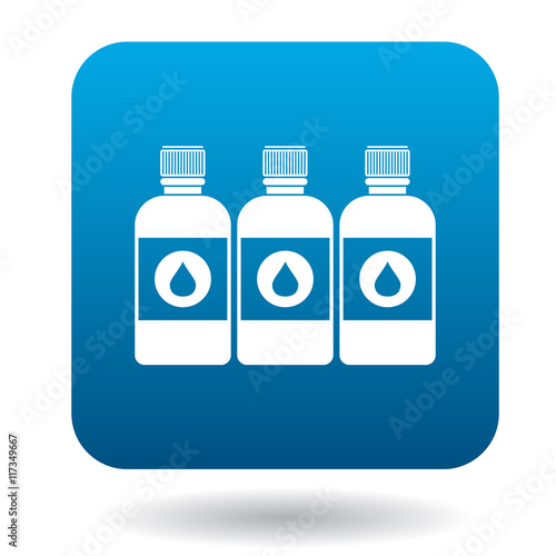 Printer ink bottles icon in cartoon style on a white background