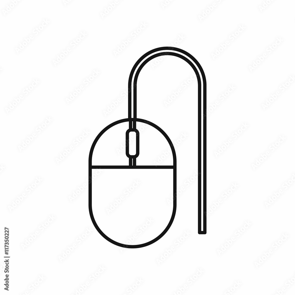 Computer mouse icon in outline style isolated vector illustration Computer mouse icon in outline style isolated vector illustration