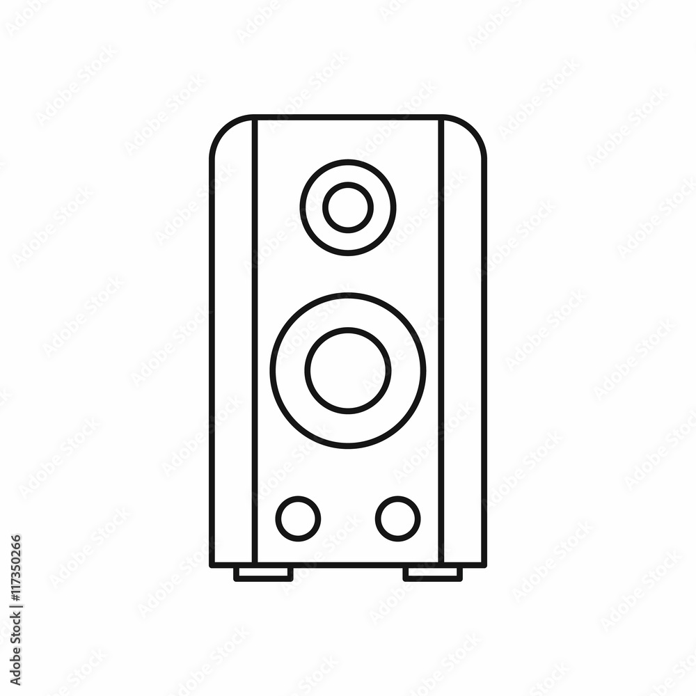 Black sound speaker icon in outline style isolated vector illustration Black sound speaker icon in outline style isolated vector illustration