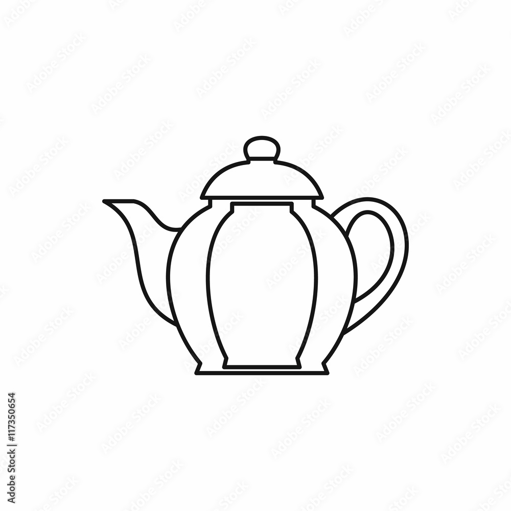 Teapot icon in outline style isolated vector illustration Teapot icon in outline style isolated vector illustration