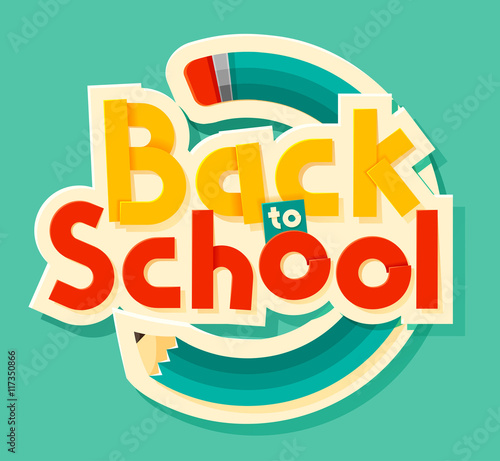 Back to school lettering. Can use for advertisements, marketing, web, social media or related material presentation. Vector illustration