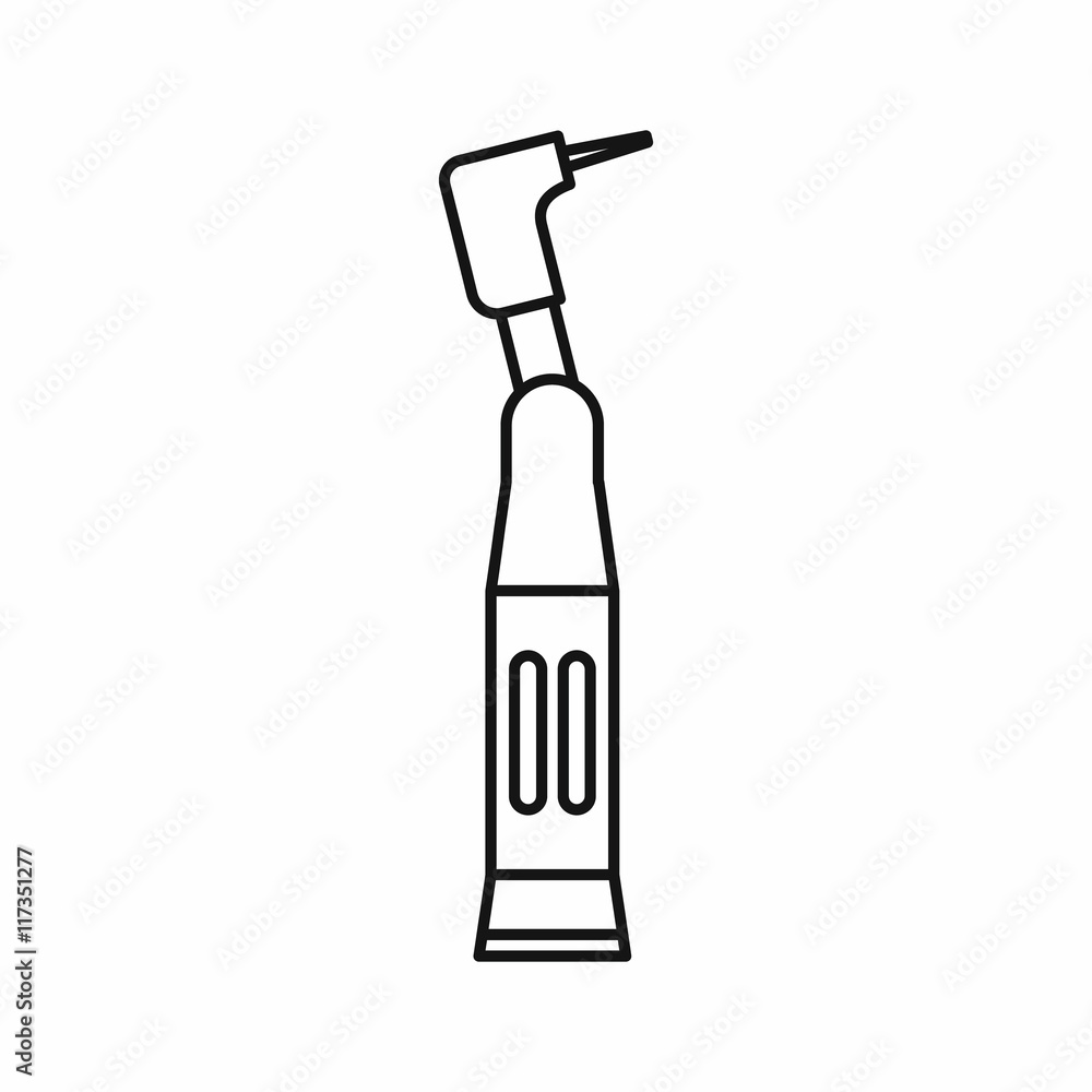 Dental drill icon in outline style isolated vector illustration Dental drill icon in outline style isolated vector illustration
