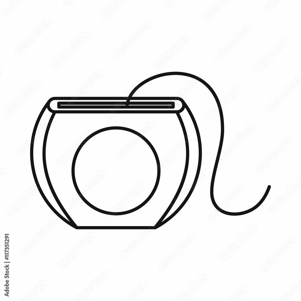 Dental floss icon in outline style isolated vector illustration Dental floss icon in outline style isolated vector illustration