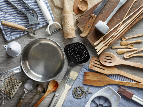 various kitchen utensils photo