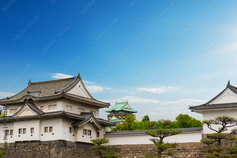 Osaka castle is historic landmark in osaka city japan.