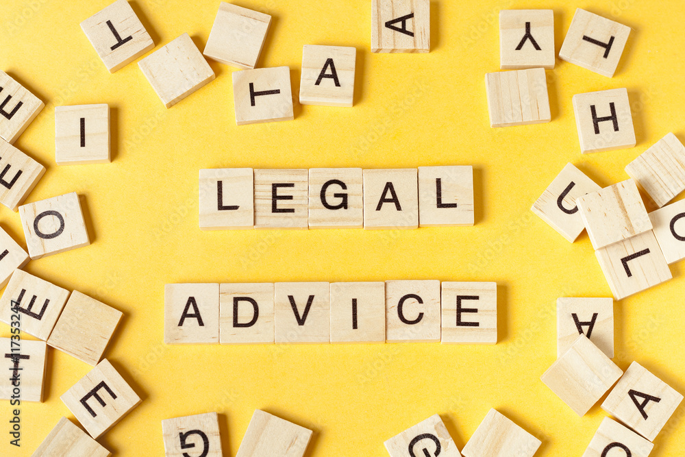 Legal Advice word written on wood block. Wooden ABC Legal Advice word written on wood block. Wooden ABC