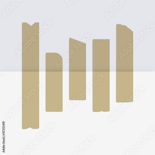 Adhesive Masking Paper Sticky Scotch Strip Tapes Isolated on Background