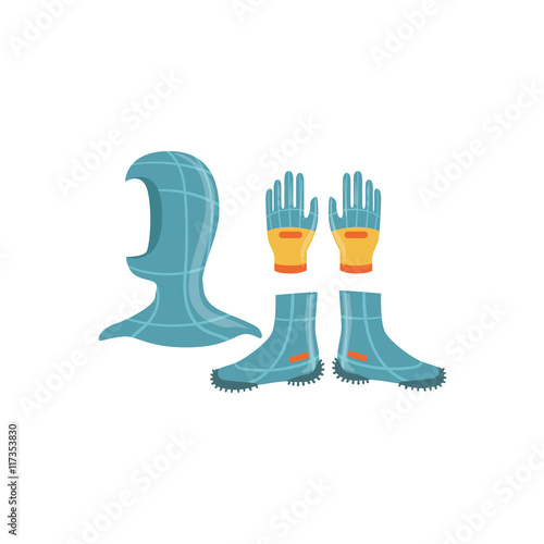 Neoprene Gloves, Hood And Boots For Diving
