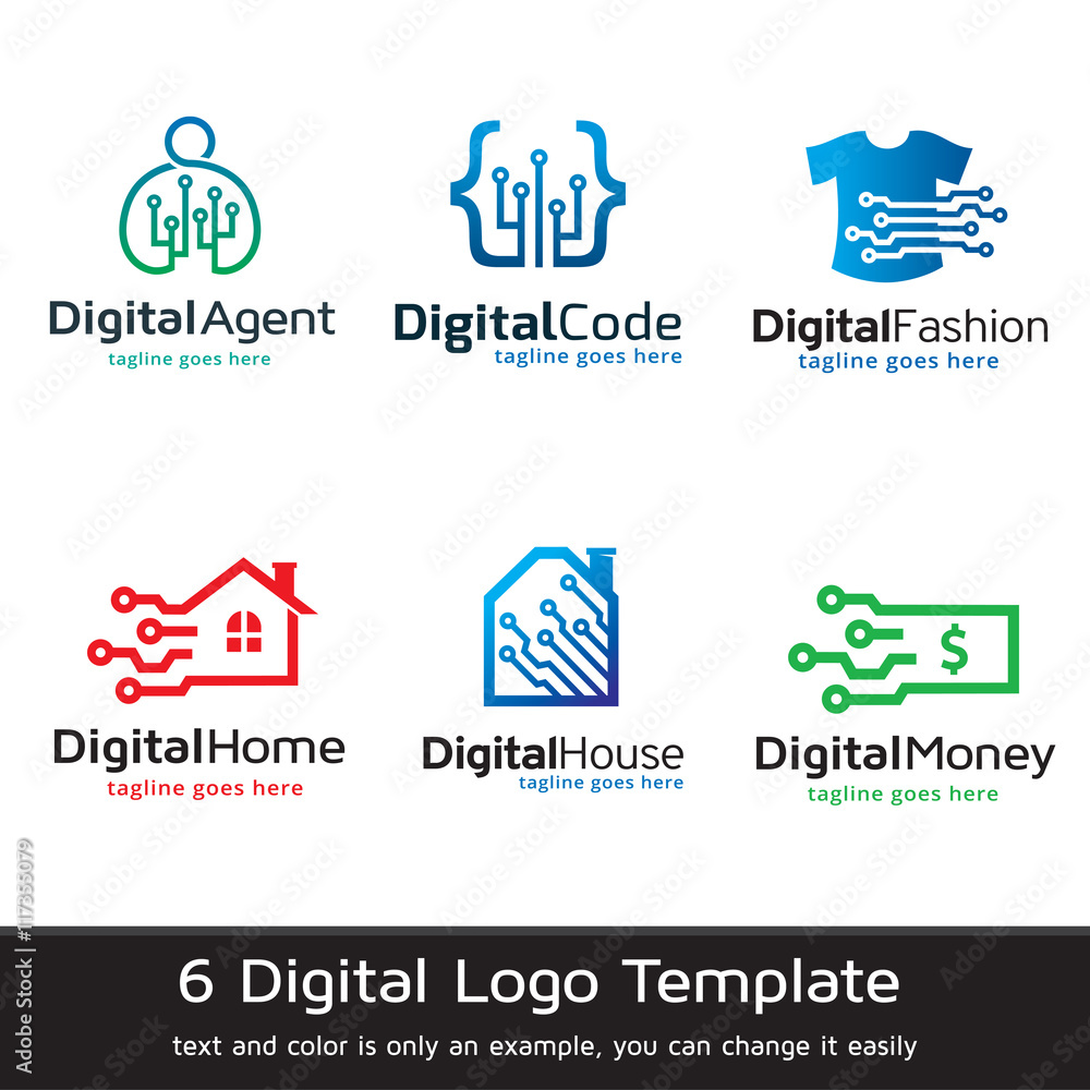 Digital Logo Template Design Vector Digital Logo Template Design Vector