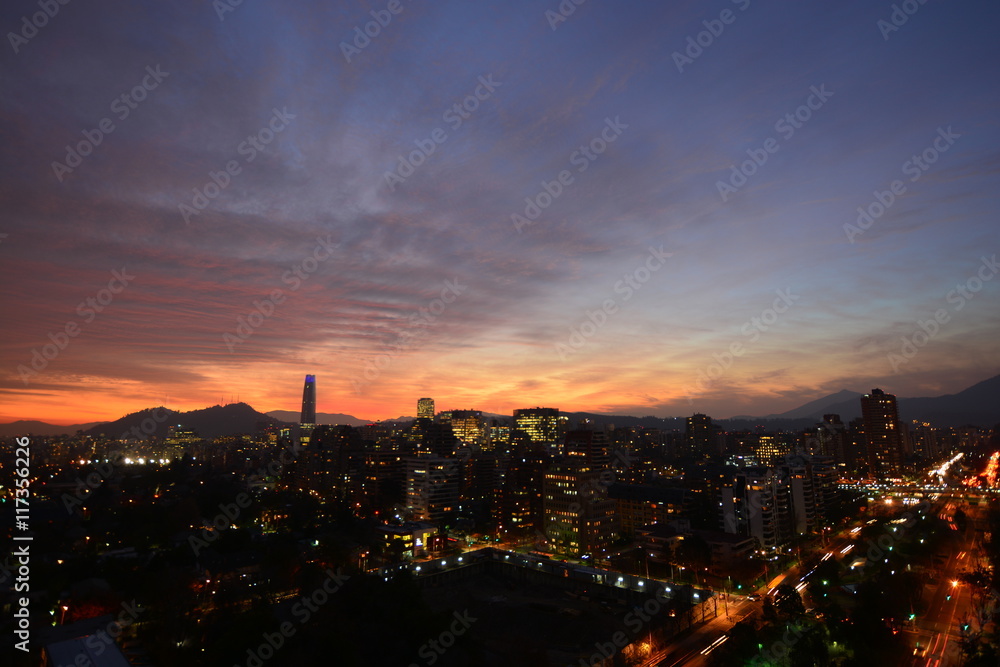 sunset clouds in Santiago Chile