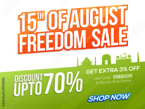 Sale Poster or Banner for Indian Independence Day.