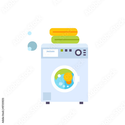 Modern Washing Machine with Linen Icon