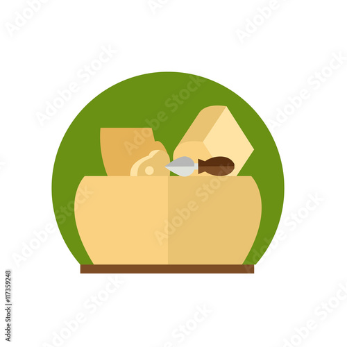 Parmesan Cheese and Knife Icon