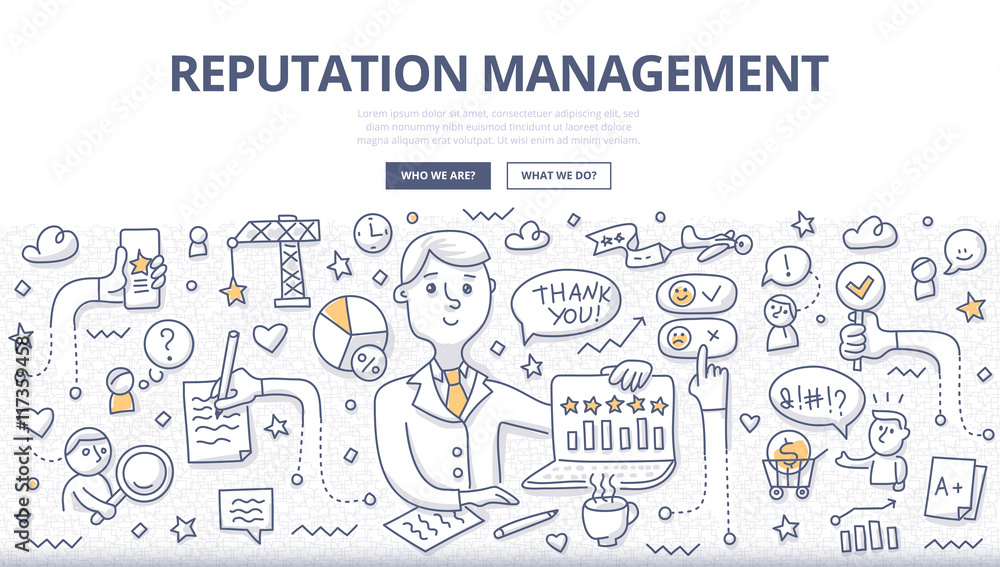 Reputation Management Doodle Concept Reputation Management Doodle Concept