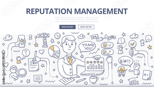 Reputation Management Doodle Concept