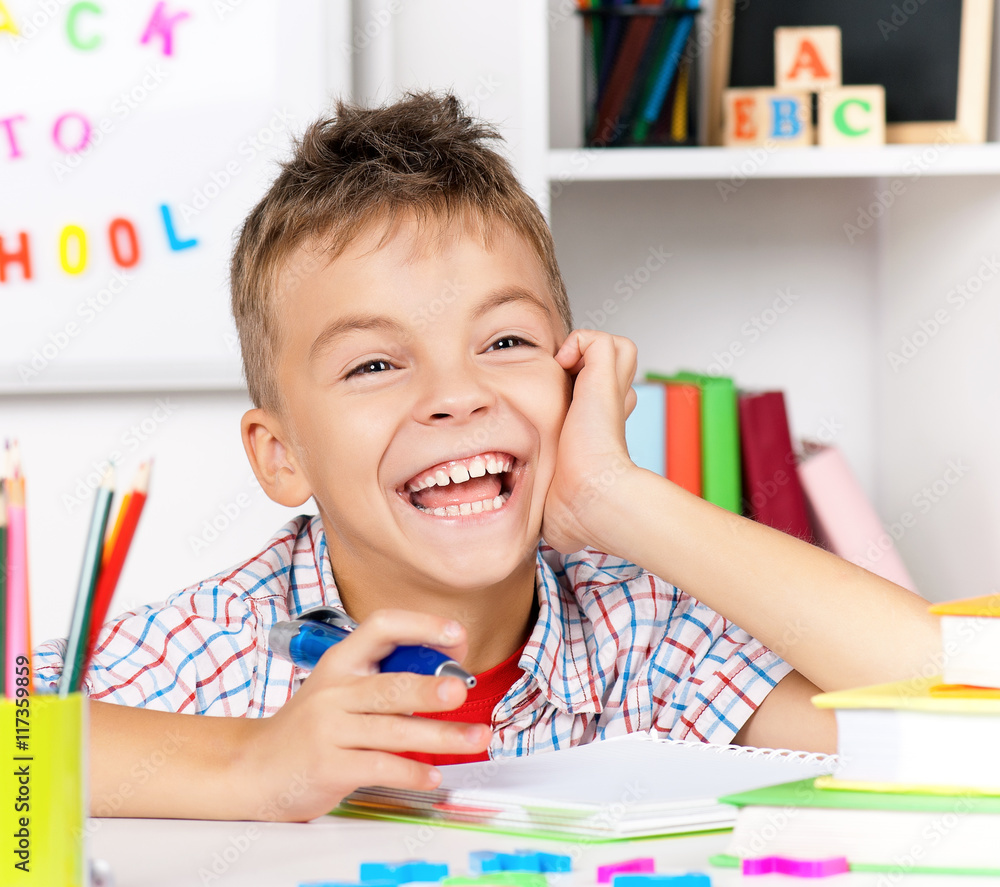 Boy doing homework