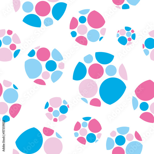 Seamless vector decorative background with circles and polka dots. Print. Cloth design, wallpaper.