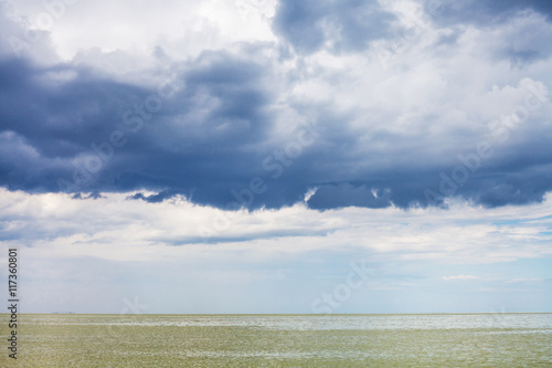 dark blue storm clouds over Sea of Azov