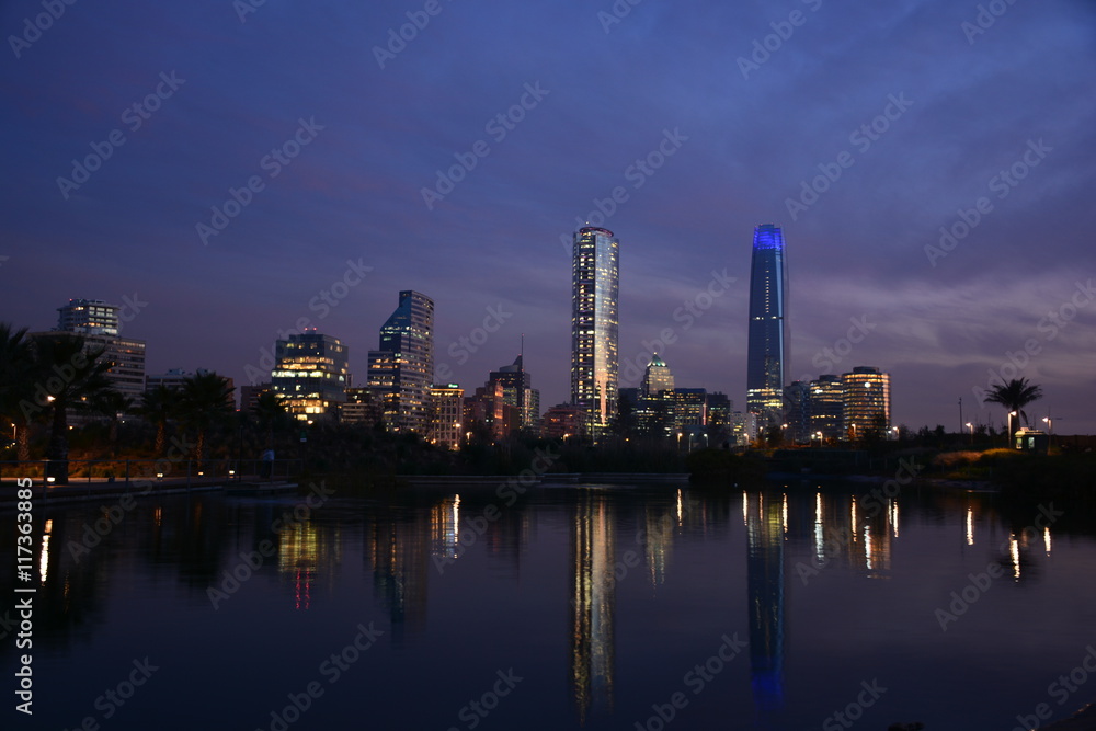 Naklejka premium sunset clouds in Santiago Chile