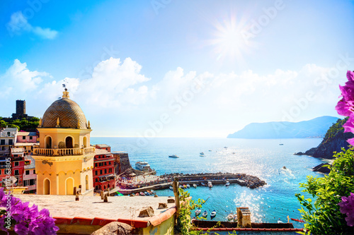 art Romantic Seascape in Five lands, Vernazza, Cinque Terre, Lig