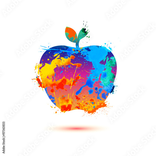 Apple of splash paint
