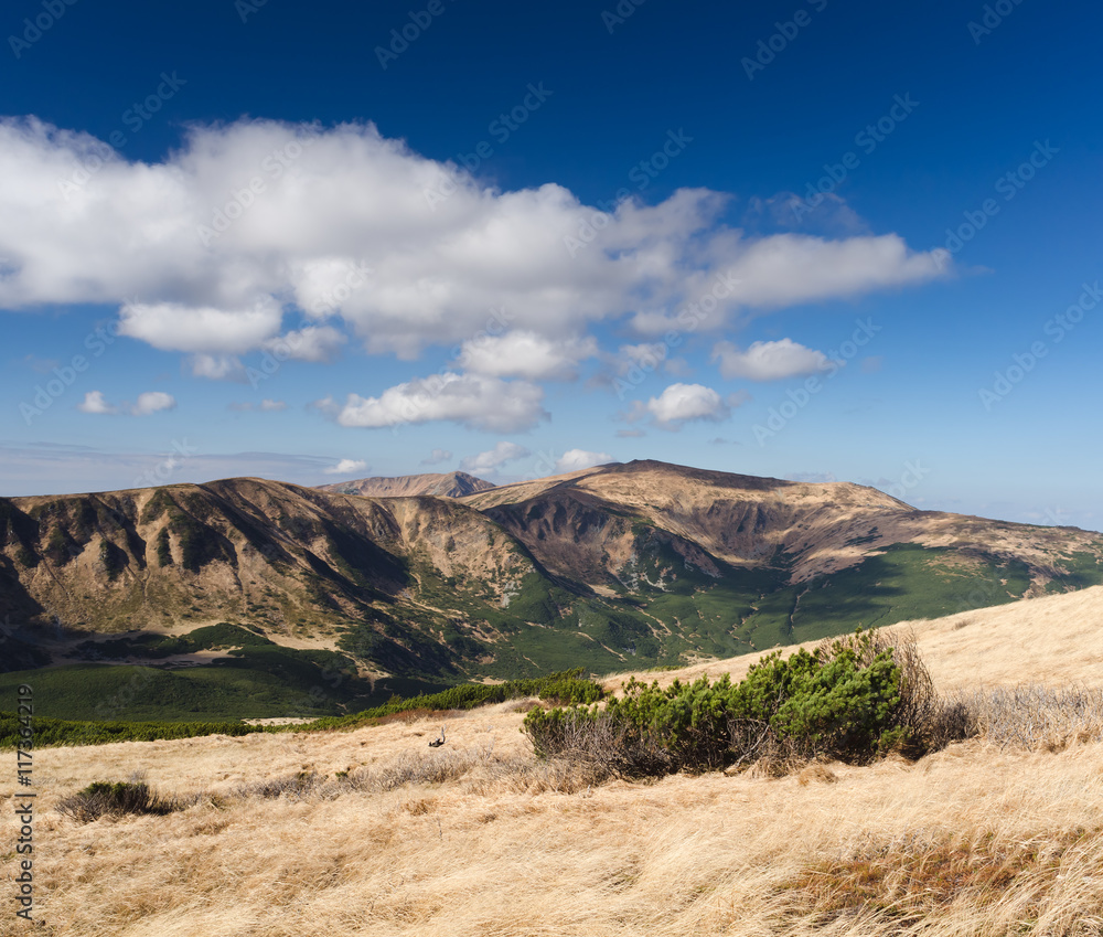 Autumn landscape on a sunny day in the mountains Autumn landscape on a sunny day in the mountains