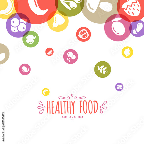 Healty food background representing