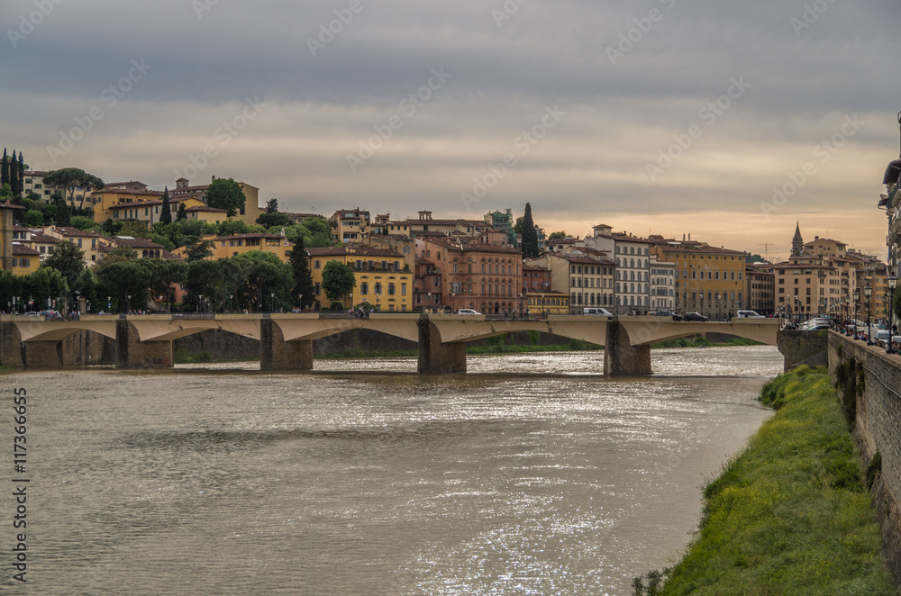The Ponte Vecchio is a famous and historical bridge over the River Arno The Ponte Vecchio is a famous and historical bridge over the River Arno