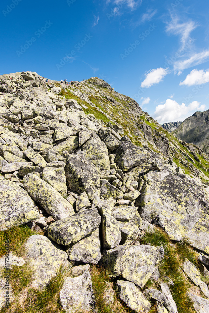 rocky mountain landscape covered with clouds