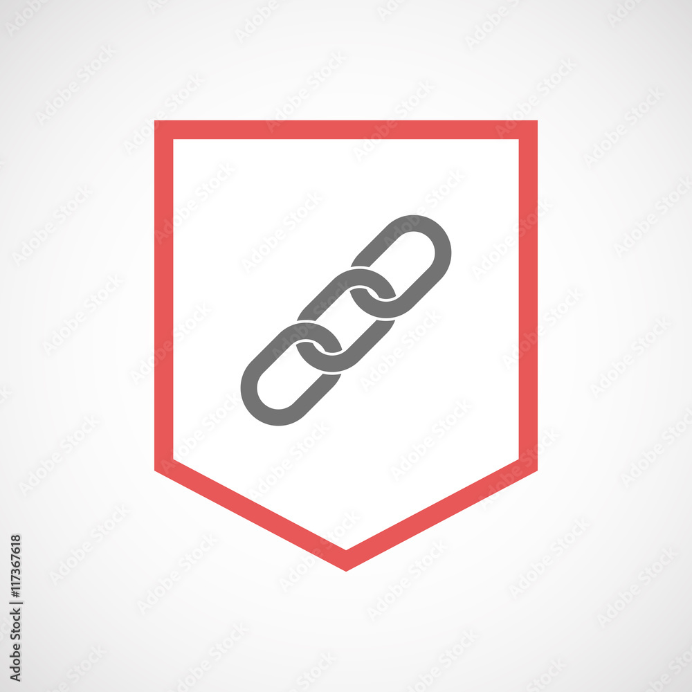 Isolated line art ribbon icon with a chain Isolated line art ribbon icon with a chain