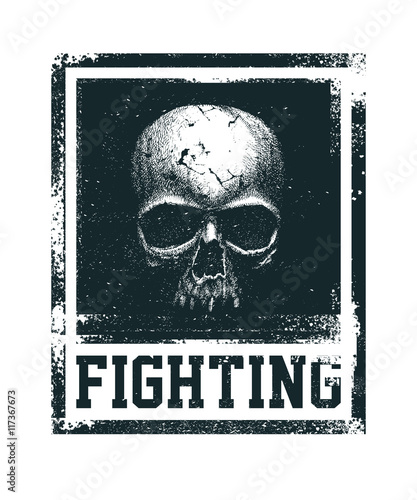 Black and white human skull