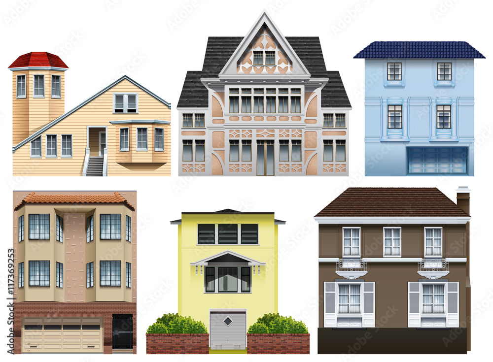 Fototapeta premium Different designs of houses