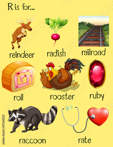 Many words begin with letter R