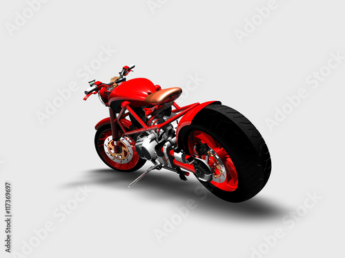 Moto custom rossa