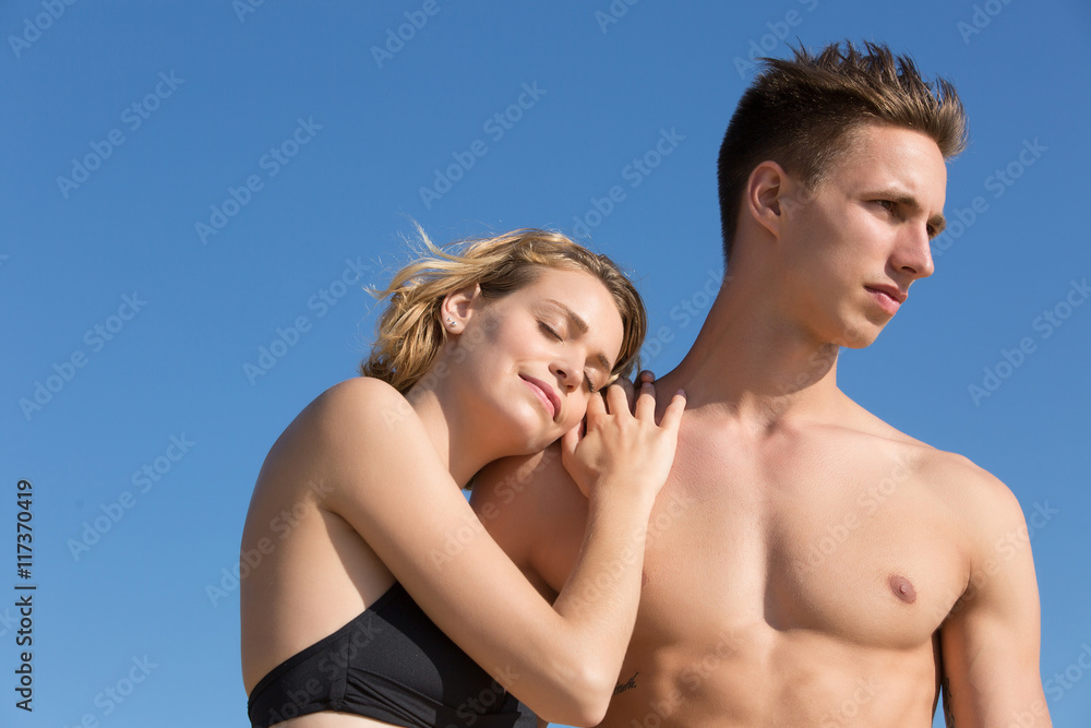young lovers on the beach
