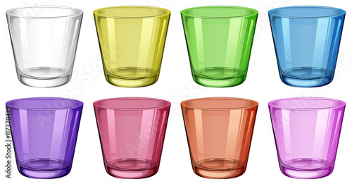 Set of glasses in different colors